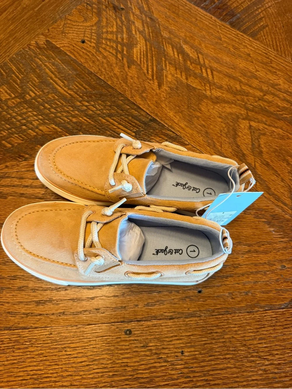 Cat & Jack Kids Tan Suede Boat Shoes